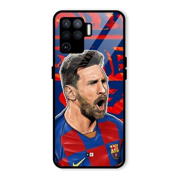 Roaring Soccer Star Glass Back Case for Oppo F19 Pro