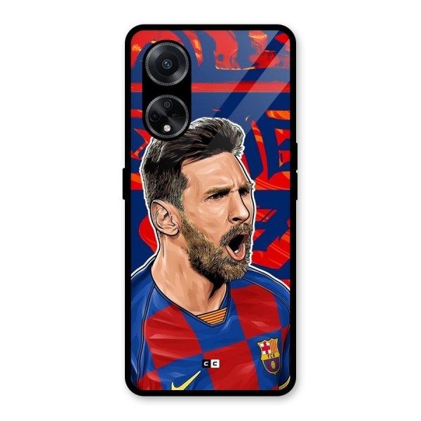 Roaring Soccer Star Glass Back Case for Oppo F23