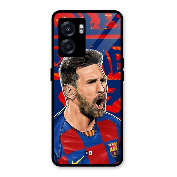 Roaring Soccer Star Glass Back Case for Oppo K10 (5G)