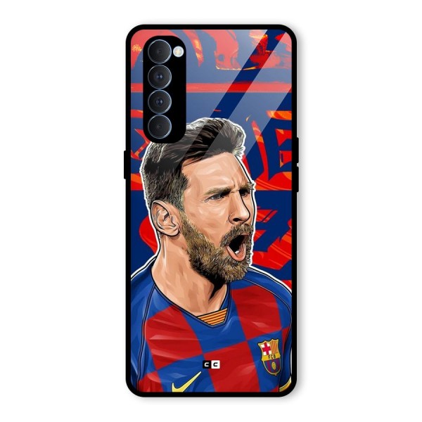 Roaring Soccer Star Glass Back Case for Oppo Reno4 Pro