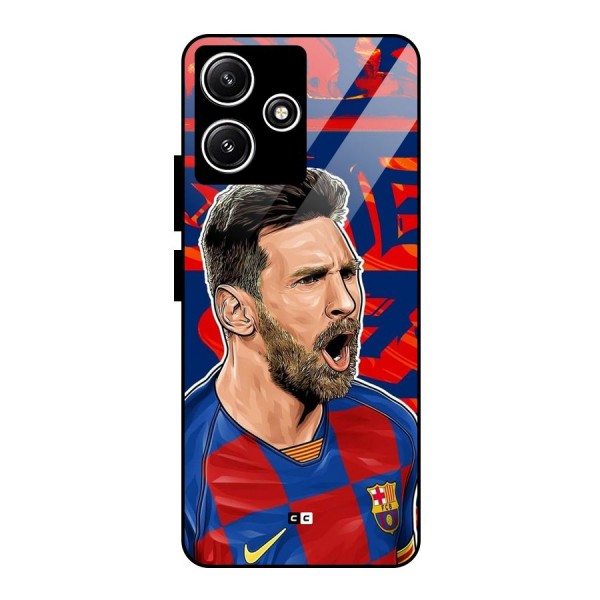 Roaring Soccer Star Glass Back Case for Poco M6 Pro