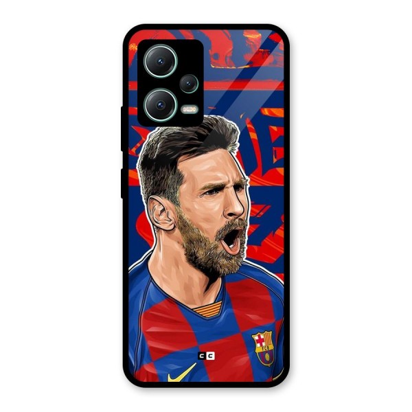 Roaring Soccer Star Glass Back Case for Poco X5