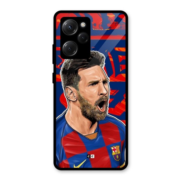 Roaring Soccer Star Glass Back Case for Poco X5 Pro