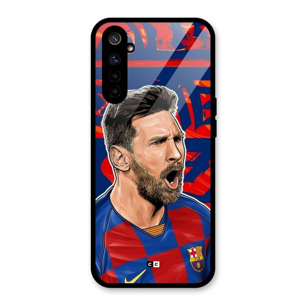 Roaring Soccer Star Glass Back Case for Realme 6i