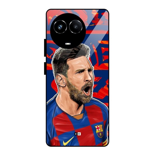 Roaring Soccer Star Glass Back Case for Realme Narzo 60X