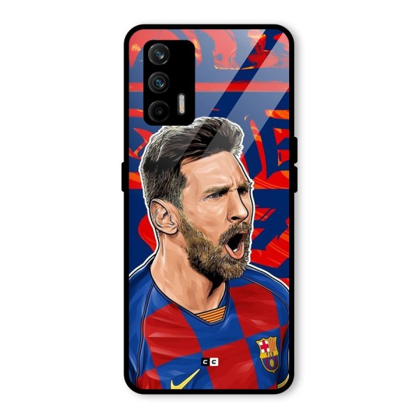 Roaring Soccer Star Glass Back Case for Realme X7 Max