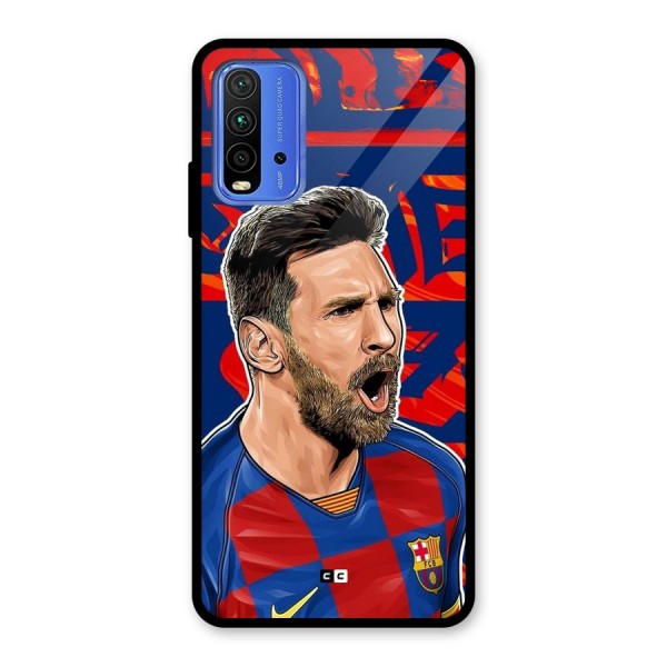 Roaring Soccer Star Glass Back Case for Redmi 9 Power