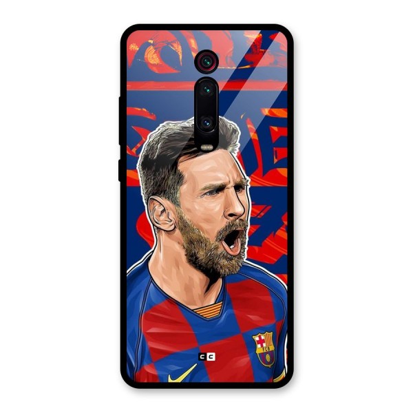 Roaring Soccer Star Glass Back Case for Redmi K20 Pro