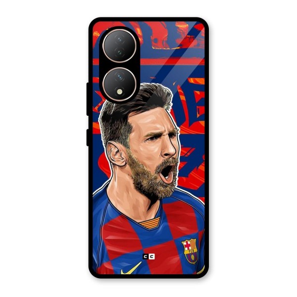 Roaring Soccer Star Glass Back Case for Vivo T2