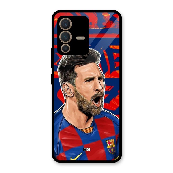 Roaring Soccer Star Glass Back Case for Vivo V23 5G