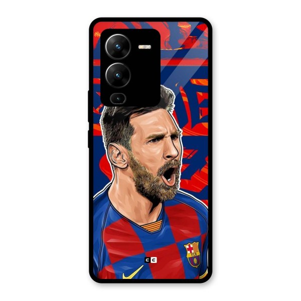 Roaring Soccer Star Glass Back Case for Vivo V25 Pro