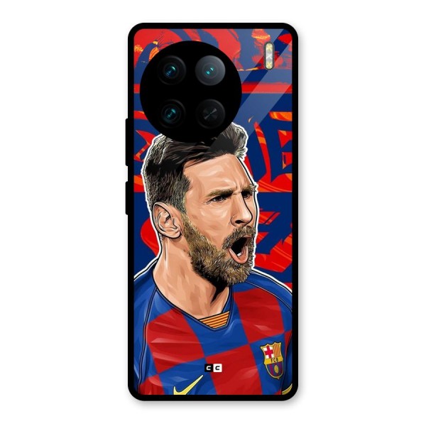 Roaring Soccer Star Glass Back Case for Vivo X90 Pro