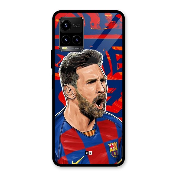 Roaring Soccer Star Glass Back Case for Vivo Y21G