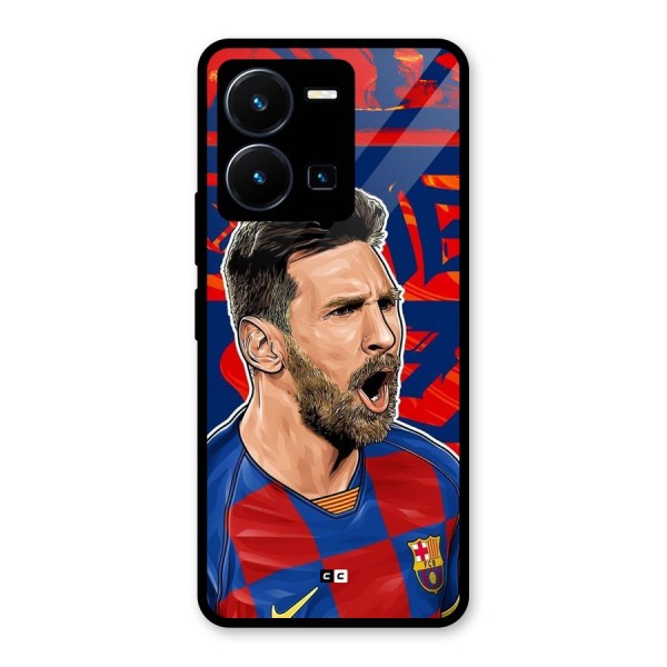 Roaring Soccer Star Glass Back Case for Vivo Y35