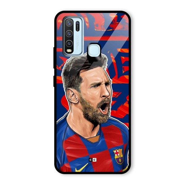 Roaring Soccer Star Glass Back Case for Vivo Y50