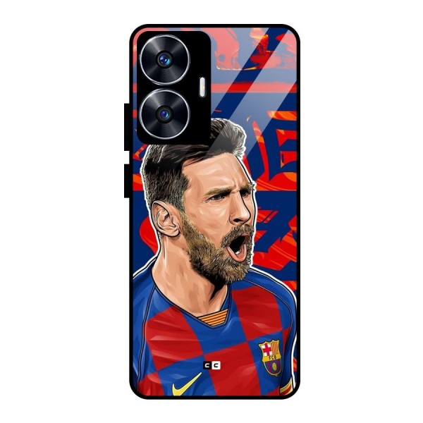 Roaring Soccer Star Glass Back Case for realme C55