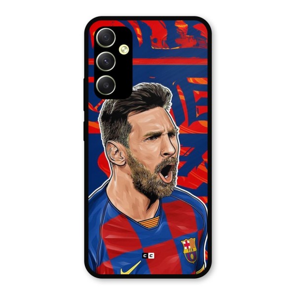 Roaring Soccer Star Metal Back Case for Galaxy A34