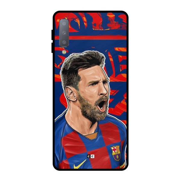 Roaring Soccer Star Metal Back Case for Galaxy A7 (2018)