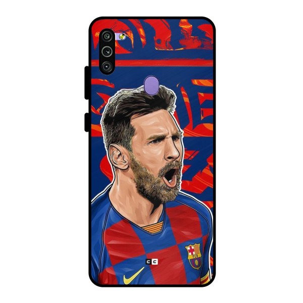 Roaring Soccer Star Metal Back Case for Galaxy M11