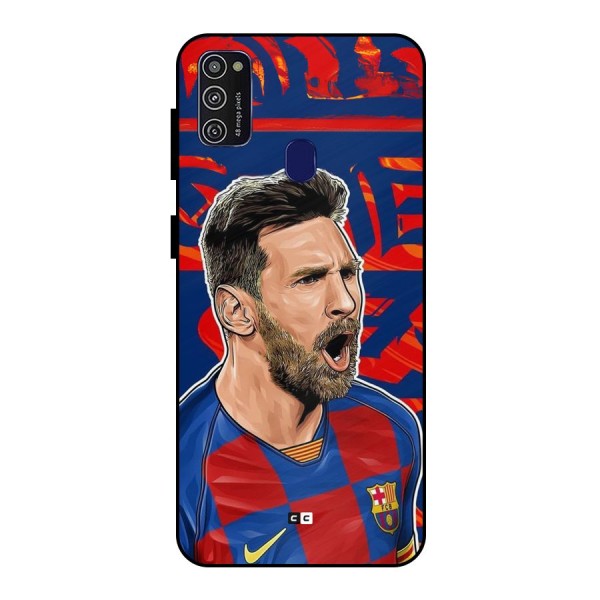 Roaring Soccer Star Metal Back Case for Galaxy M21