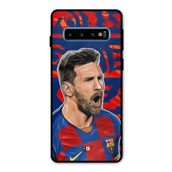 Roaring Soccer Star Metal Back Case for Galaxy S10