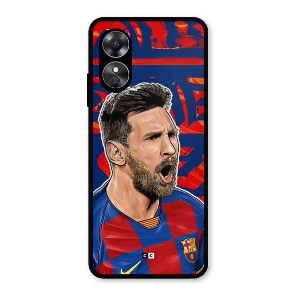 Roaring Soccer Star Metal Back Case for Oppo A17