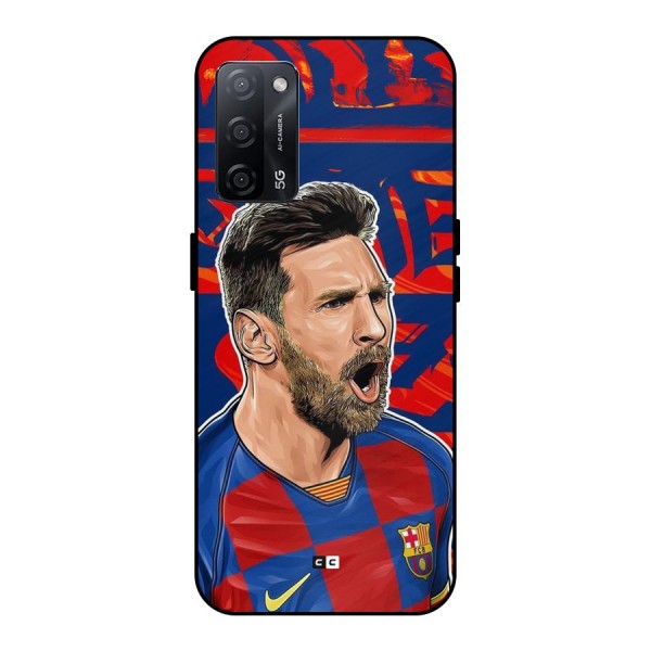 Roaring Soccer Star Metal Back Case for Oppo A53s 5G