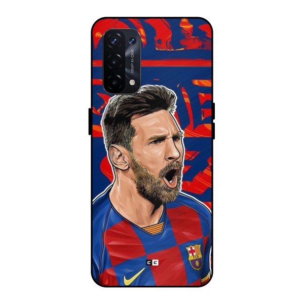 Roaring Soccer Star Metal Back Case for Oppo A74 5G