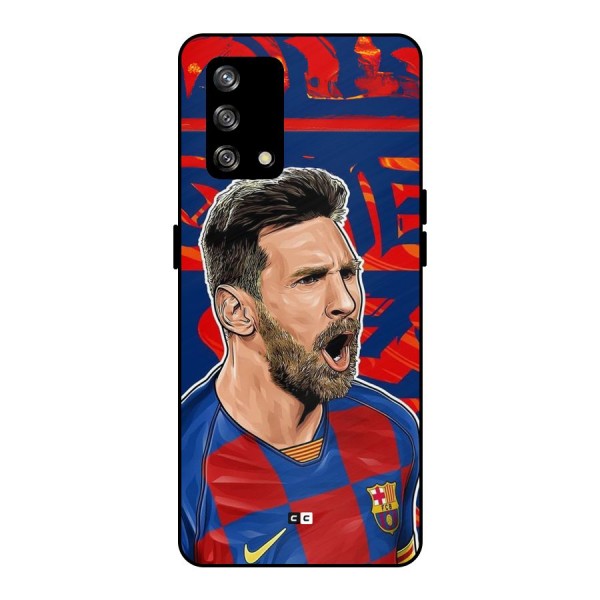 Roaring Soccer Star Metal Back Case for Oppo F19s