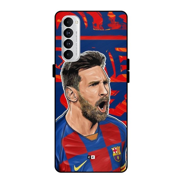 Roaring Soccer Star Metal Back Case for Oppo Reno4 Pro