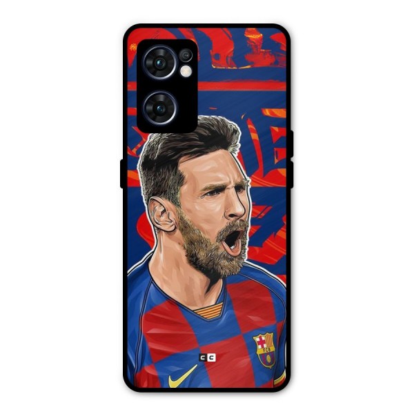 Roaring Soccer Star Metal Back Case for Oppo Reno7 5G