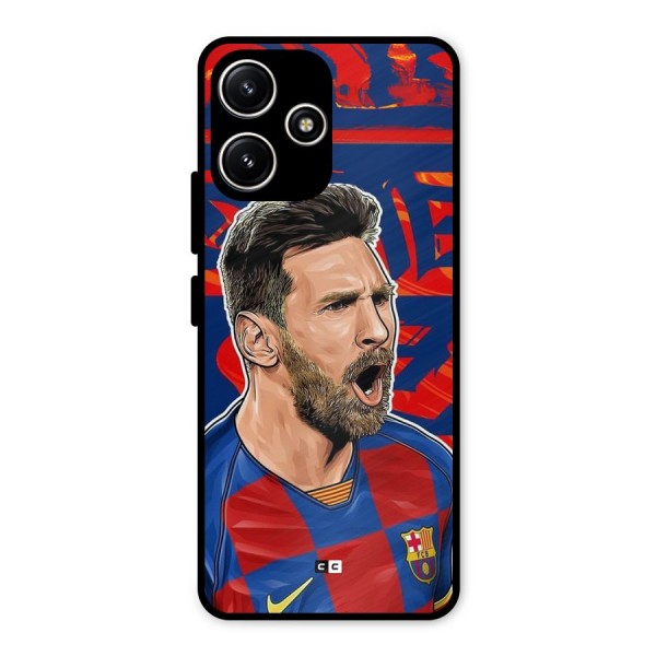 Roaring Soccer Star Metal Back Case for Poco M6 Pro