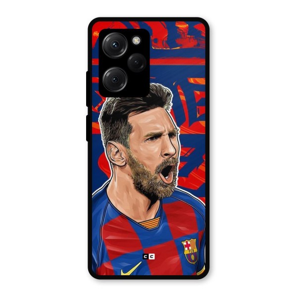 Roaring Soccer Star Metal Back Case for Poco X5 Pro