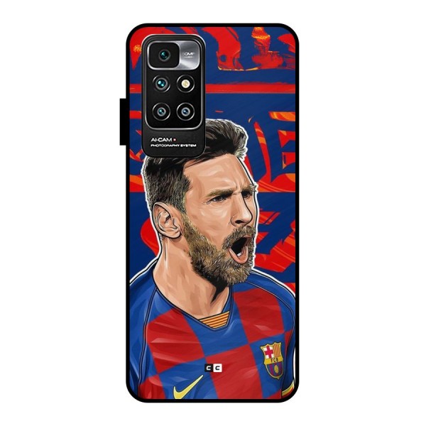 Roaring Soccer Star Metal Back Case for Redmi 10 Prime