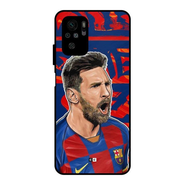 Roaring Soccer Star Metal Back Case for Redmi Note 10