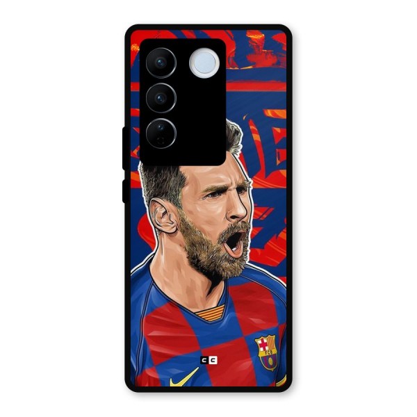 Roaring Soccer Star Metal Back Case for Vivo V27 Pro