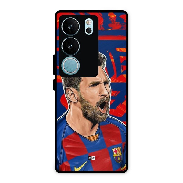 Roaring Soccer Star Metal Back Case for Vivo V29 Pro