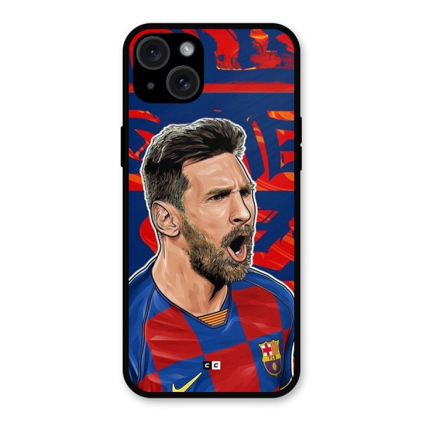 Roaring Soccer Star Metal Back Case for iPhone 15 Plus