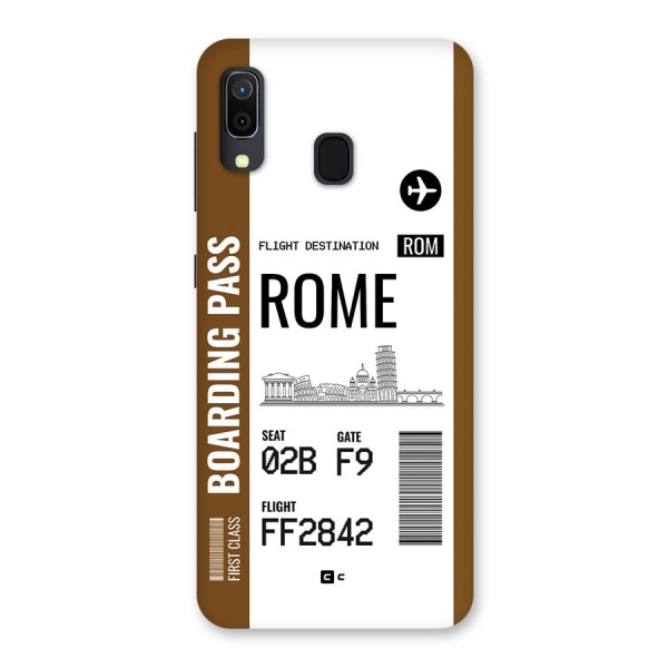 Rome Boarding Pass Back Case for Galaxy A30