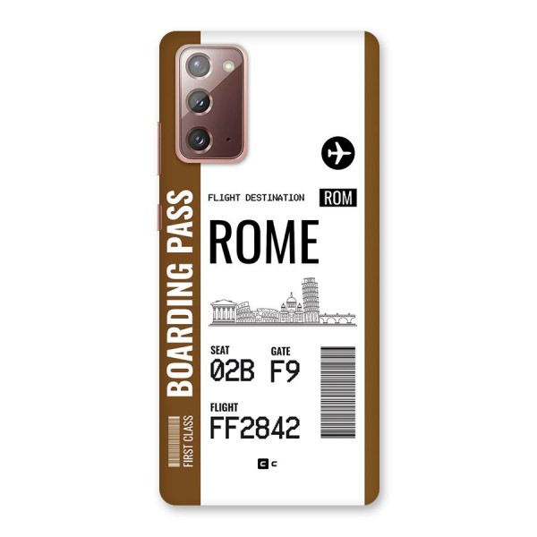 Rome Boarding Pass Back Case for Galaxy Note 20