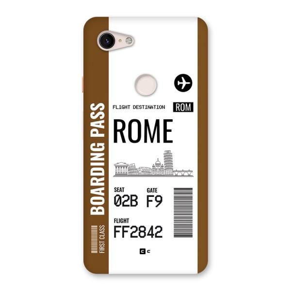 Rome Boarding Pass Back Case for Google Pixel 3 XL