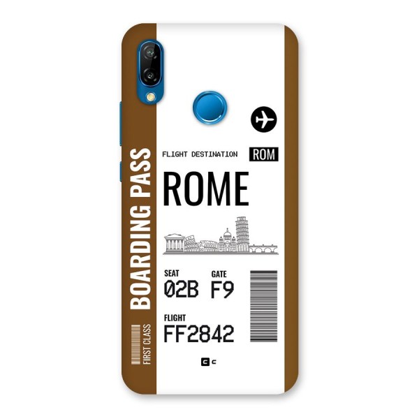 Rome Boarding Pass Back Case for Huawei P20 Lite