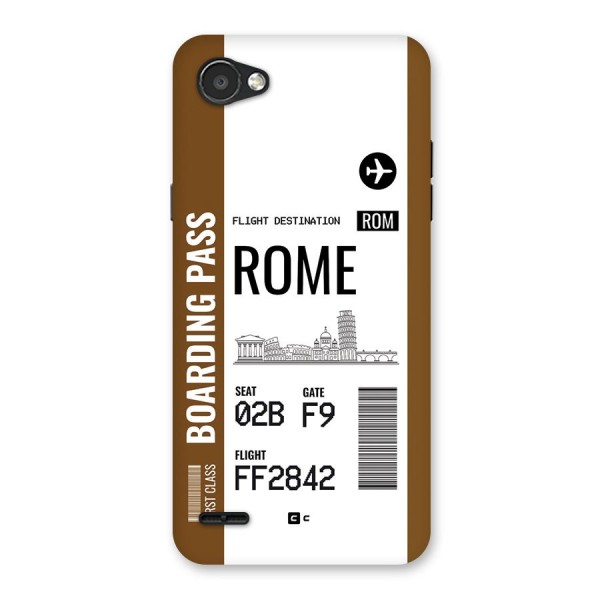 Rome Boarding Pass Back Case for LG Q6