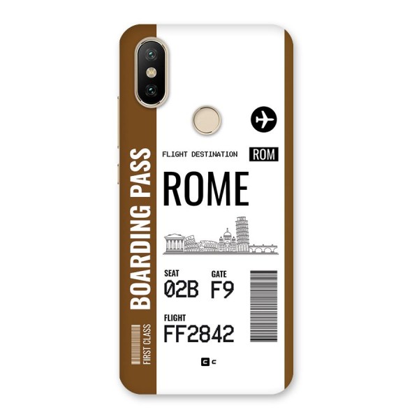 Rome Boarding Pass Back Case for Mi A2