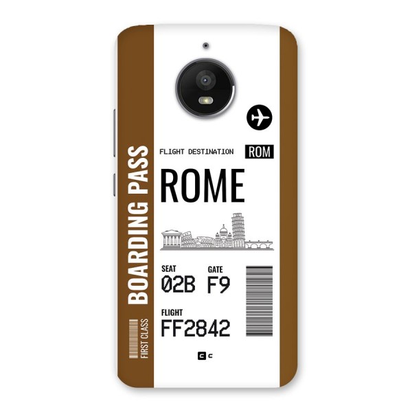 Rome Boarding Pass Back Case for Moto E4 Plus