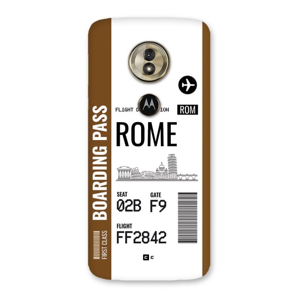 Rome Boarding Pass Back Case for Moto G6 Play