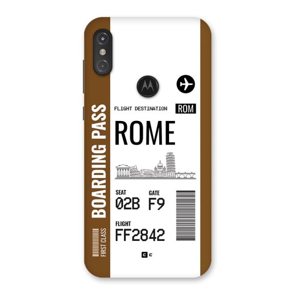 Rome Boarding Pass Back Case for Motorola One Power