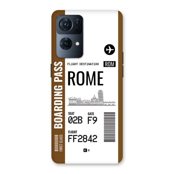 Rome Boarding Pass Back Case for Oppo Reno7 Pro 5G