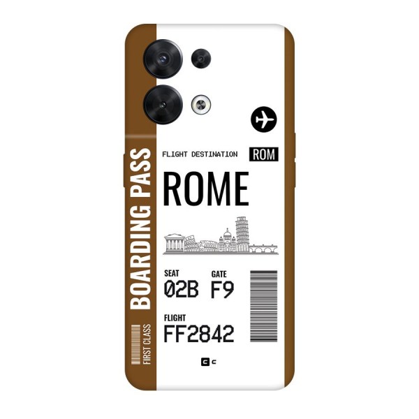 Rome Boarding Pass Back Case for Oppo Reno8 5G