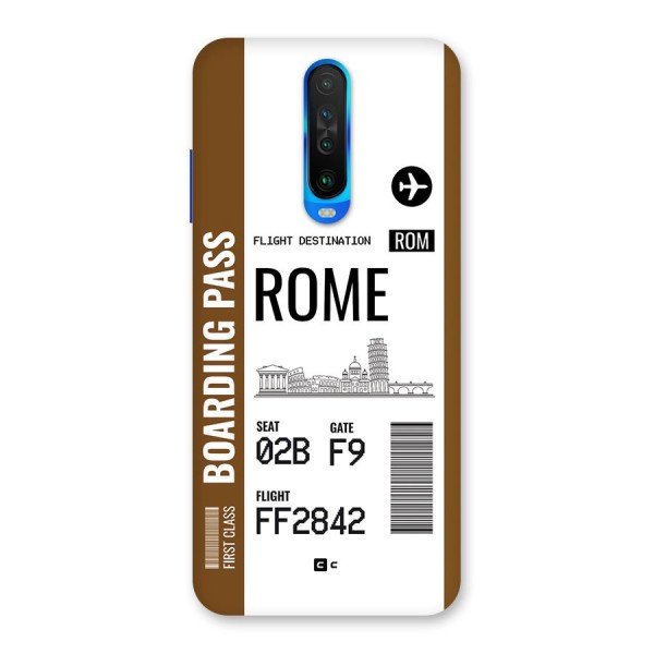 Rome Boarding Pass Back Case for Poco X2